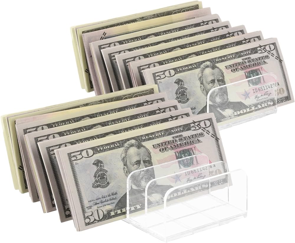 Amazon.co.jp: 2パック アクリルキャッシュトレイ お金予算